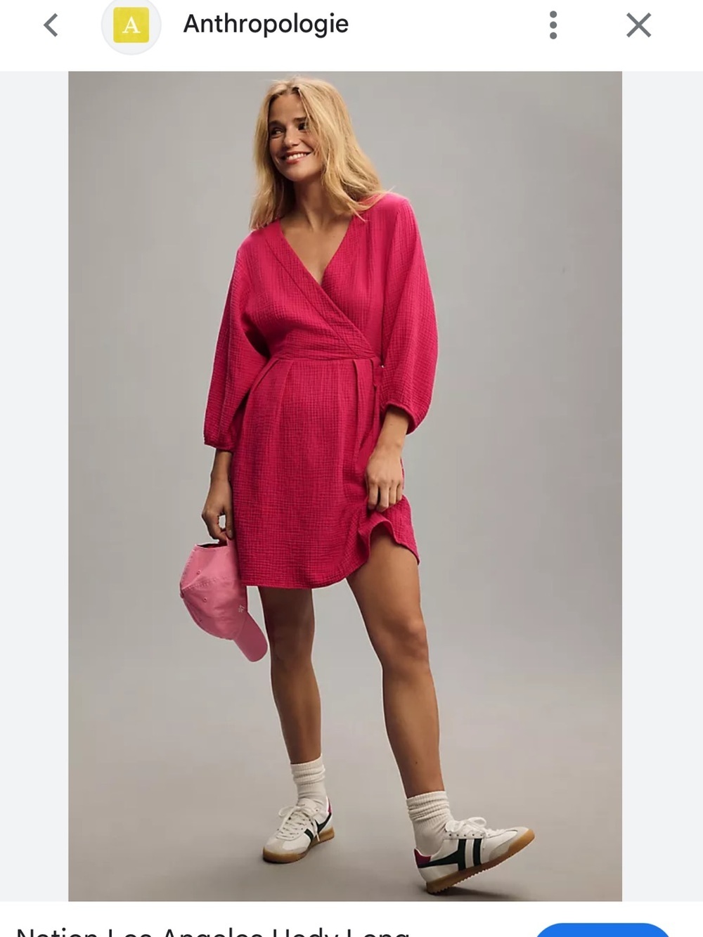 Anthropologie Nation LTD Fuchsia Pink Mini Dress hedy gauzy cotton sz s